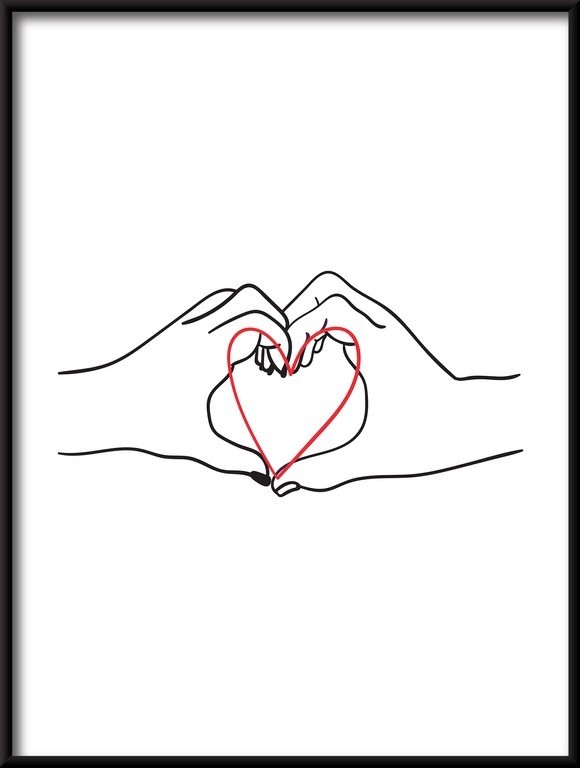 Plakat Serce Ułożone z Dłoni