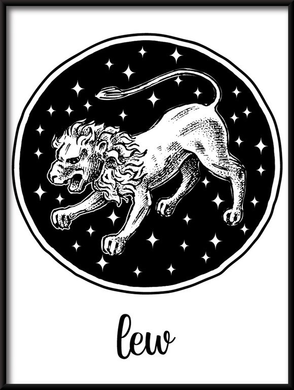 Plakat Znaki Zodiaku-Lew
