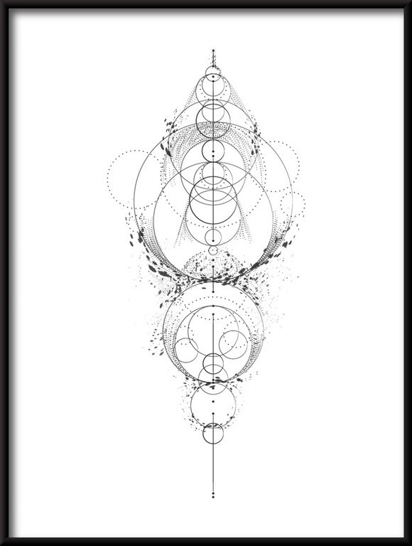 Plakat Geometryczny Fazy Księżyca 6