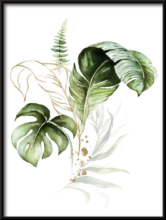 Plakat Bukiet Tropikalnych Liści 2