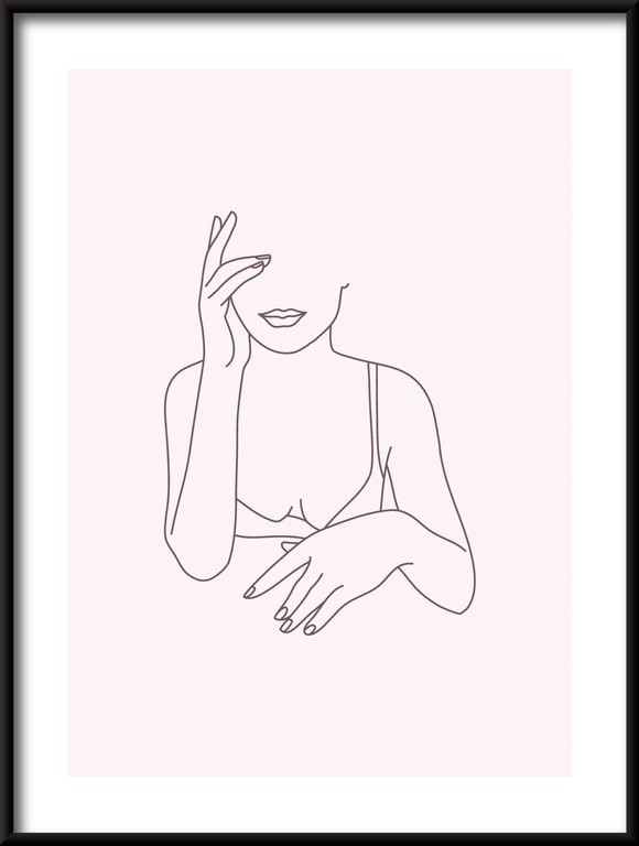 Plakat Liniowy Rysunek Kobiety