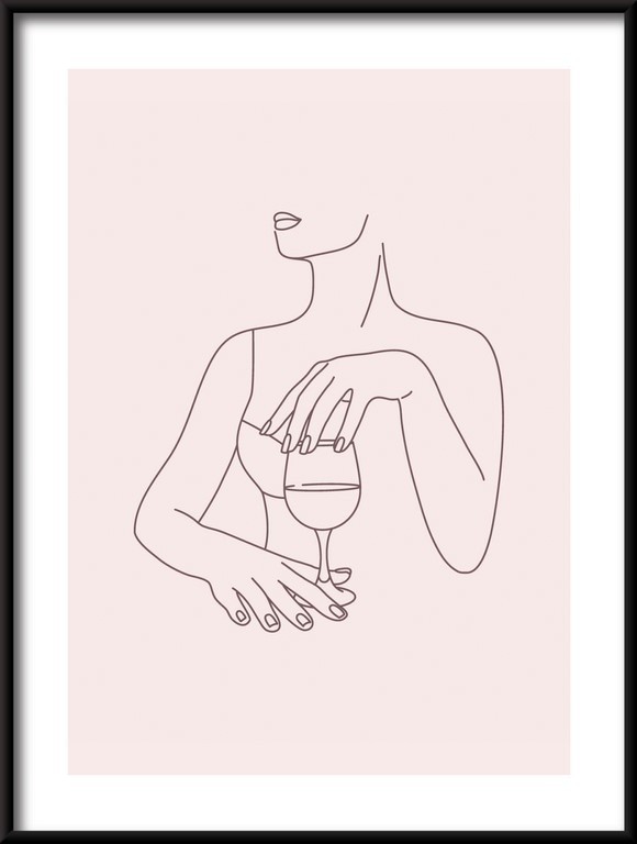 Plakat Liniowy Rysunek Kobiety