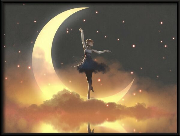 Plakat Balerina na Tle Półksiężyca