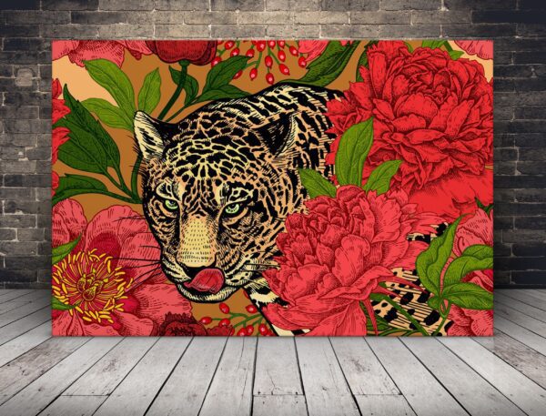 Obraz Jaguar i Kwiaty