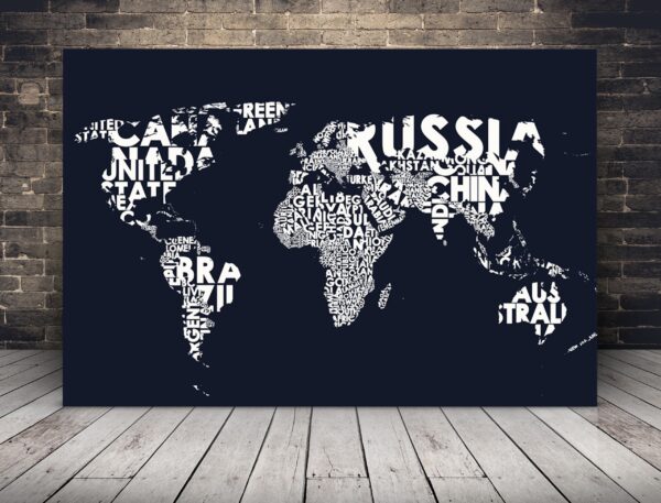 Obraz Czarna Mapa Świata