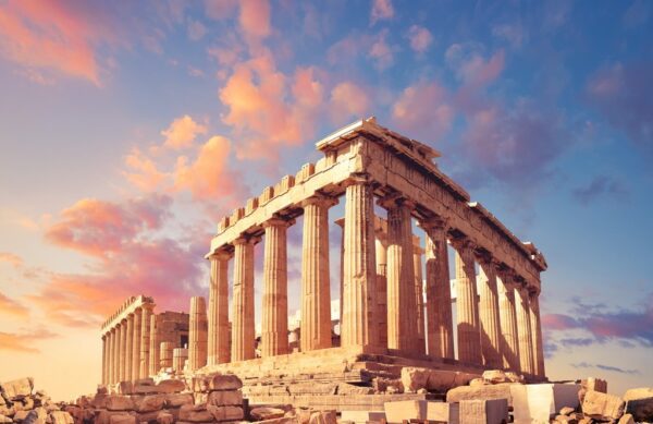 Fototapeta Partenon o Zachodzie