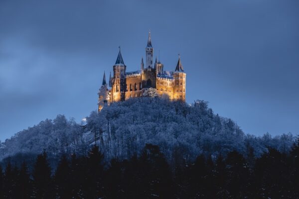 Fototapeta Zamek Hohenzollern Zimą