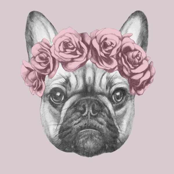 Obraz Pies z Kwiatami