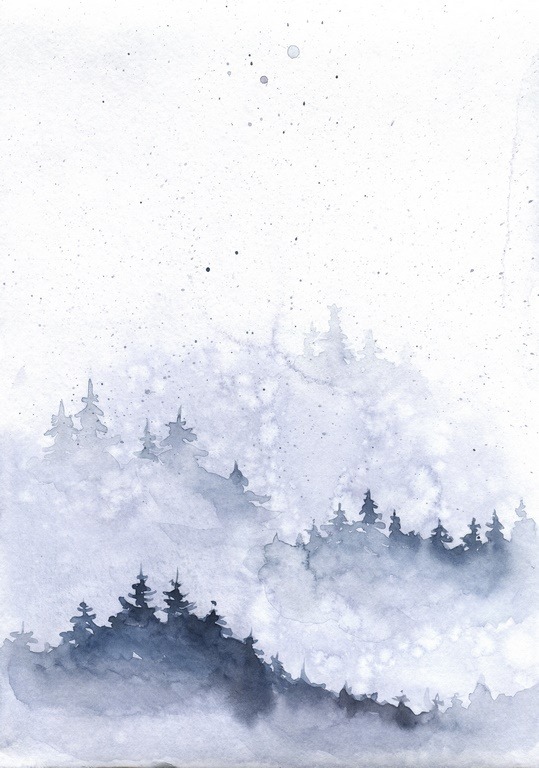 Fototapeta Ilustrowany Zimowy Krajobraz