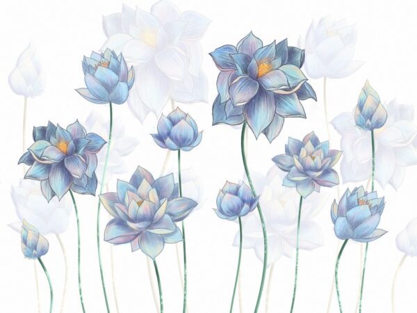 Fototapeta Niebieskie Kwiaty Lotosu
