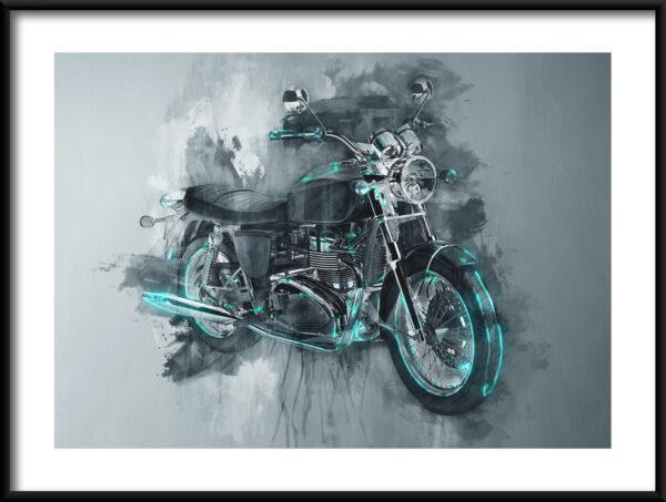 Plakat Szary Motocykl
