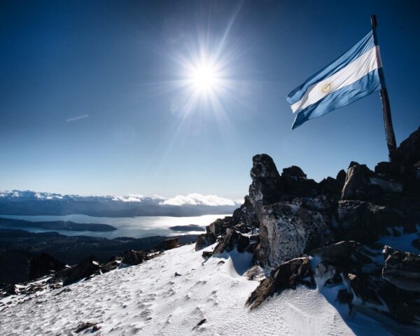 Fototapeta Argentyńska Flaga na Wybrzeżu