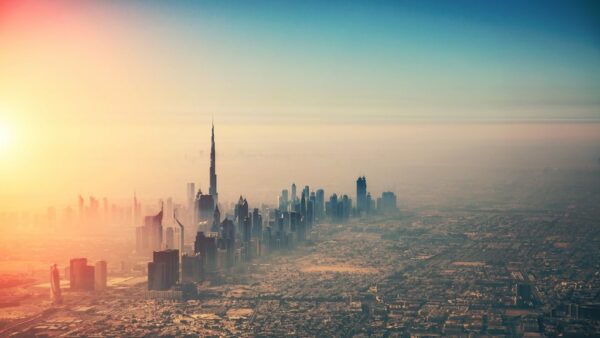Fototapeta Dubaj o Zachodzie Słońca