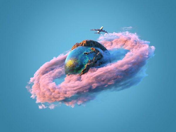Fototapeta Ziemia i Różowe Chmury