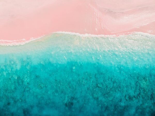 Fototapeta Różowa Plaża i Wody Oceanu
