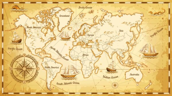 Fototapeta Starożytna Mapa Świata