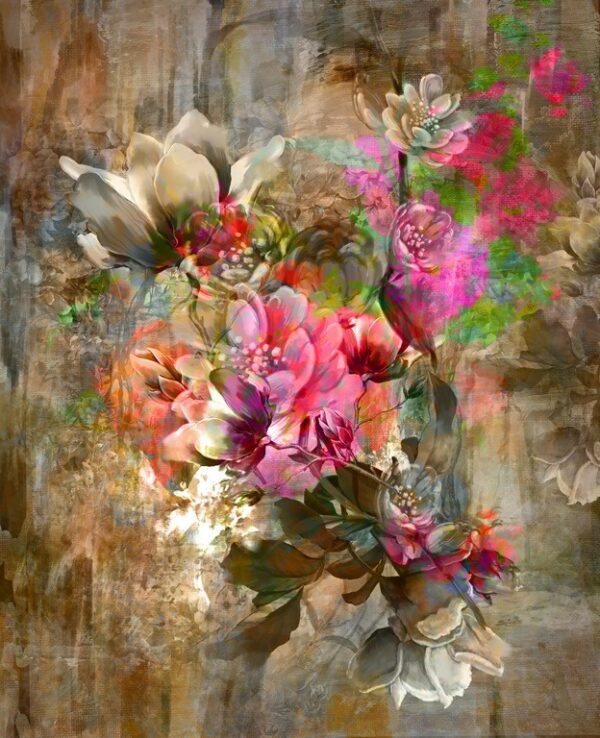Fototapeta Malowany Bukiet Kwiatów