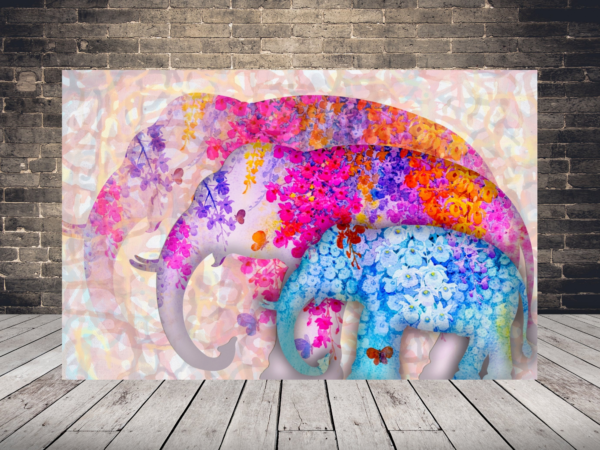 Obraz Trzy Kolorowe Słonie
