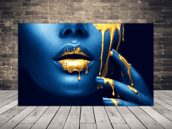 Obraz Niebieska Twarz i Złote Usta