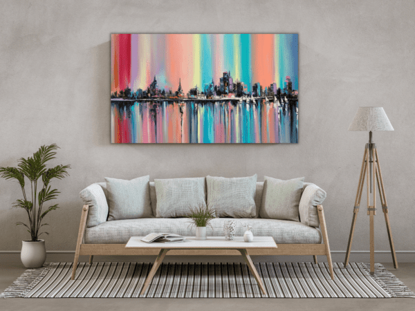 Obraz Kolorowe Miasto nad Wodą