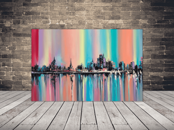 Obraz Kolorowe Miasto nad Wodą