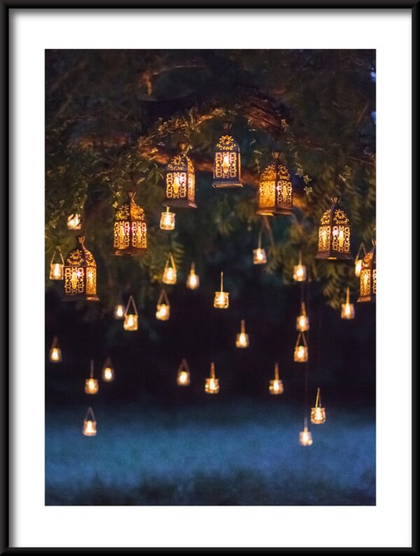 Plakat Lampiony Na Drzewie