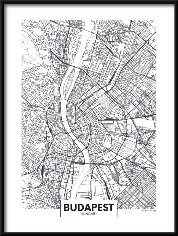 Plakat Mapa Budapesztu