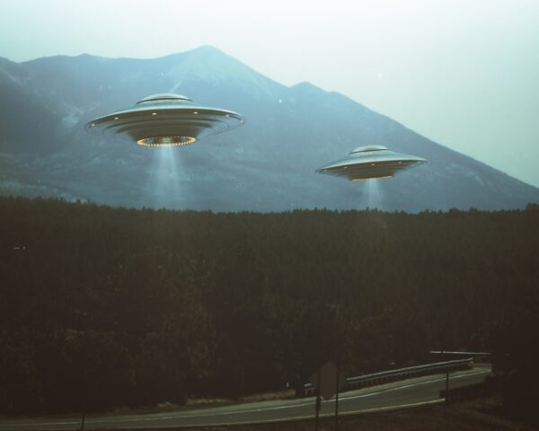 Fototapeta UFO nad Drogą