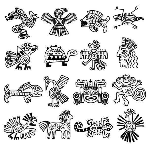 Fototapeta Azteckie Ikony