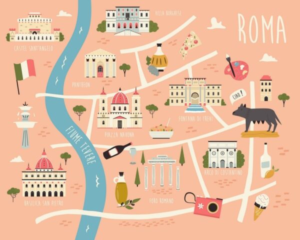 Fototapeta Mapa Rzymu