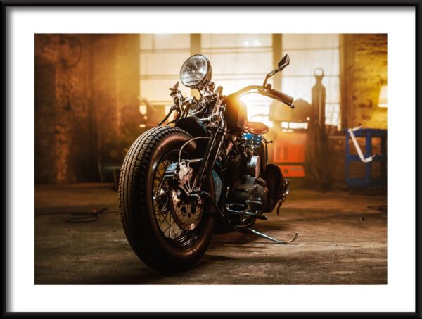 Plakat Motocykl w Garażu
