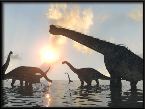 Plakat Dinozaury w Słońcu