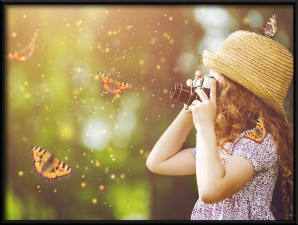Plakat Dziewczynka z Motylami