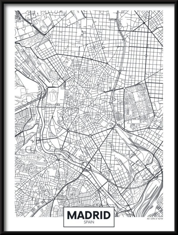 Plakat Mapa Madrytu