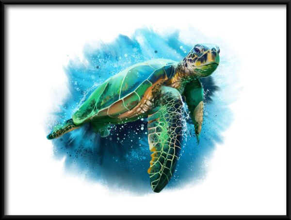 Plakat Żółw w Wodzie