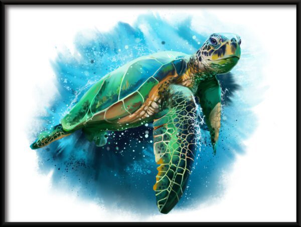 Plakat Żółw w Wodzie