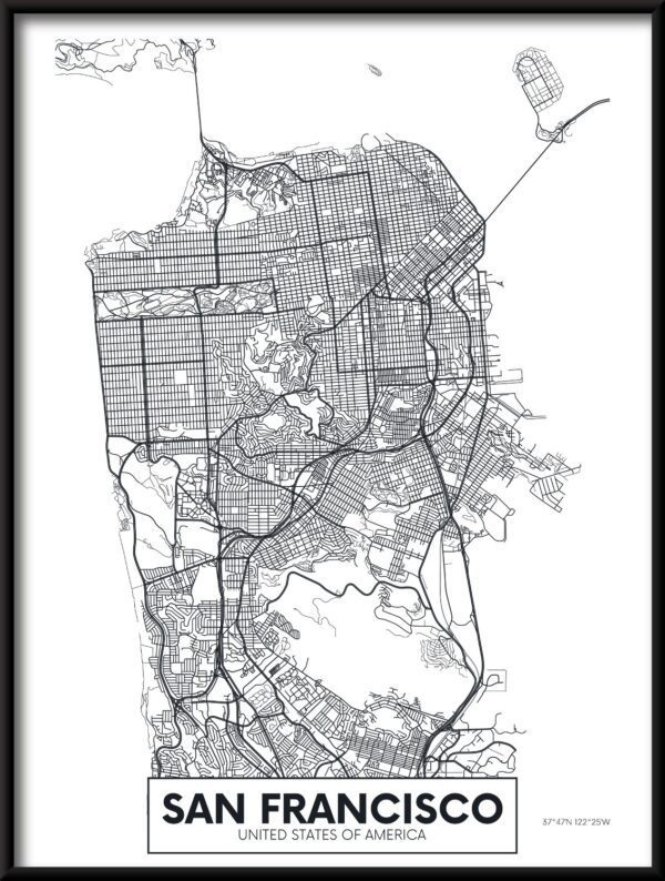 Plakat Mapa San Francisco