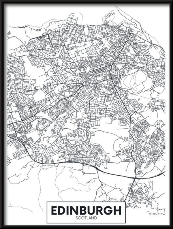 Plakat Mapa Edynburga