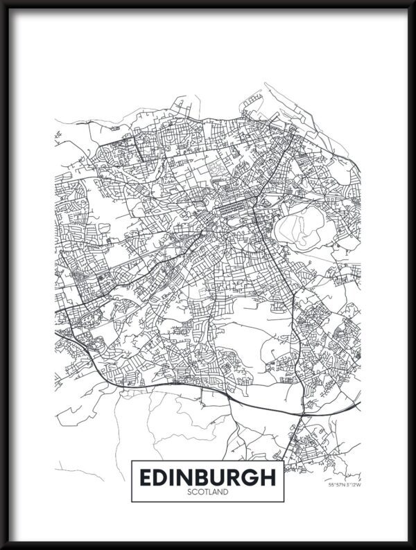 Plakat Mapa Edynburga