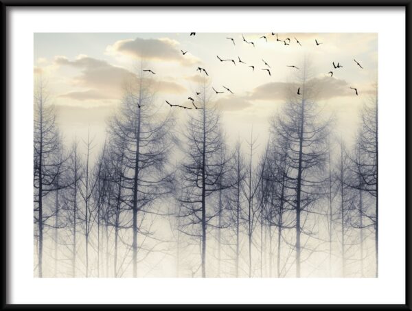 Plakat Ptaki Wśród Drzew