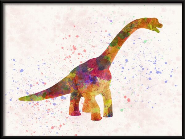 Plakat Wielobarwny Dinozaur