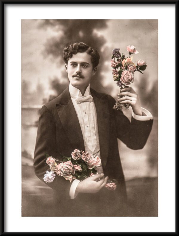 Plakat Mężczyzna z Kwiatami