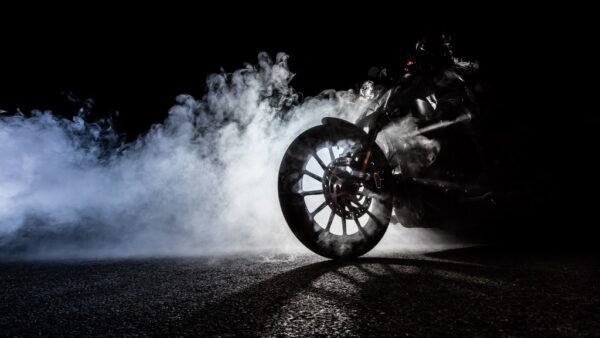Fototapeta Motocykl i Dym