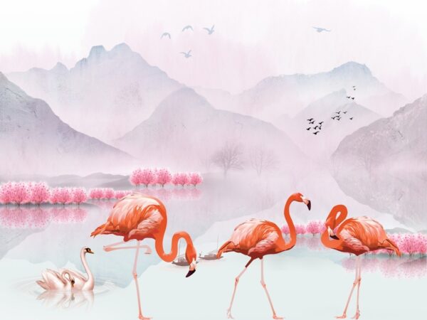 Fototapeta Trzy Flamingi