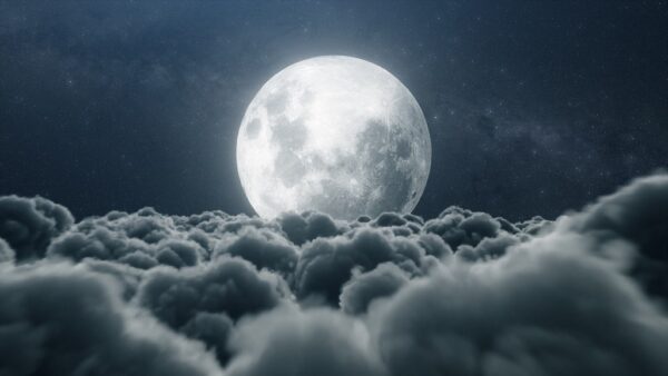 Fototapeta Księżyc nad Chmurami