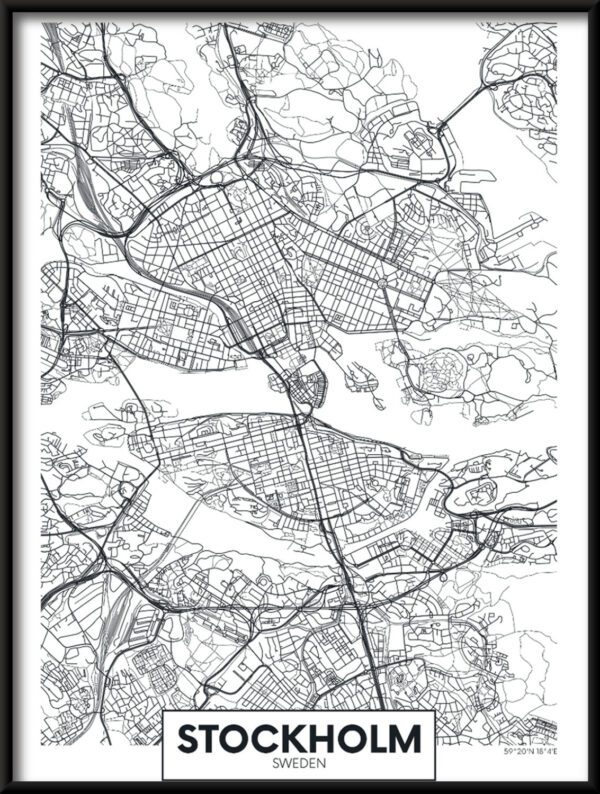 Plakat Mapa Sztokholmu
