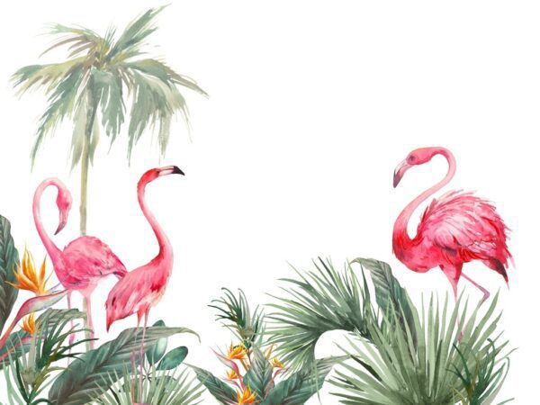 Fototapeta Flamingi Pod Palmami