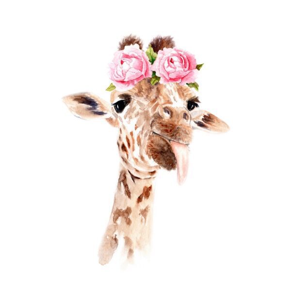 Fototapeta Żyrafa w Kwiatach