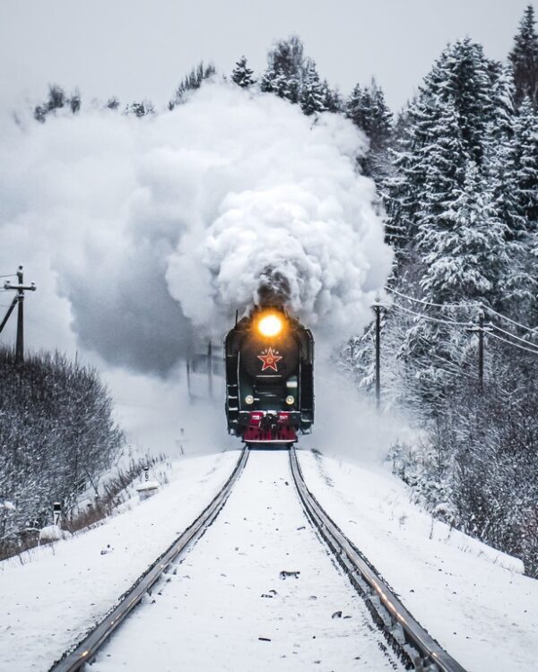 Fototapeta Śnieżny Pociąg