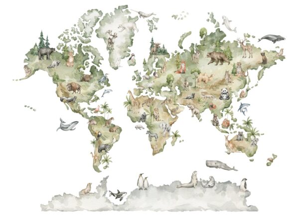 Fototapeta Mapa Zwierząt